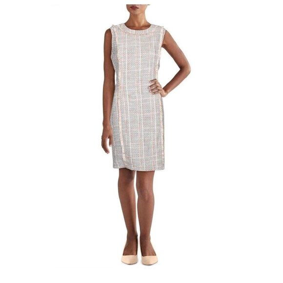 Karl Lagerfeld Dresses & Skirts - Karl Lagerfeld Paris Womens Pink Metallic Tweed Cocktail Dress 8